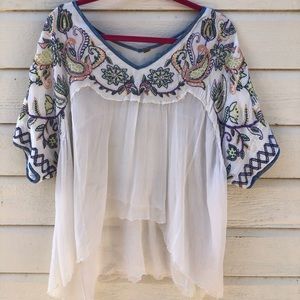 MOVING SALE: embellished free people flowy shirt